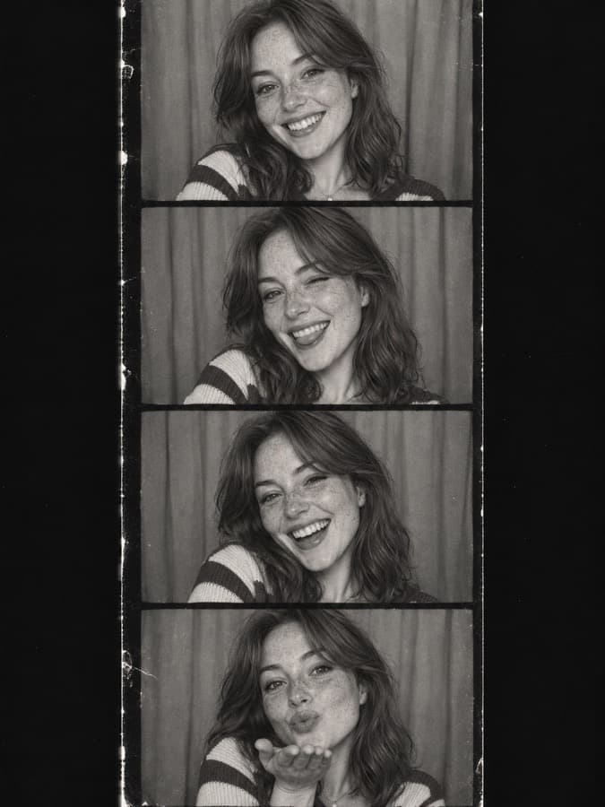 Selfie edited with the Photobooth strip look